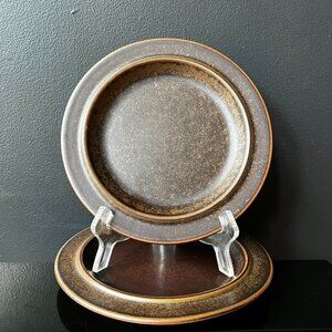 Lot 2 Arabia Ruska Rustic Farmhouse Salad  Plates 8 Inch Stoneware 60s Brutalist